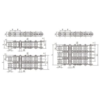 B series roller chain with straight side plates