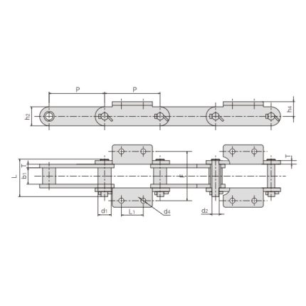 conveyor chain with attachments