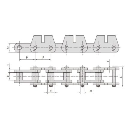 conveyor chain with attachments
