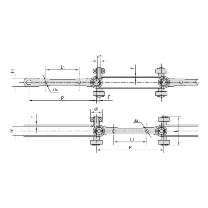 double hinged conveyor chain
