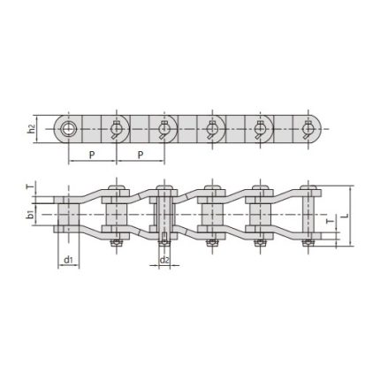 heavy duty cranked-link transmission chain