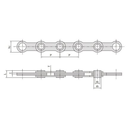 hollow pin leaf chain
