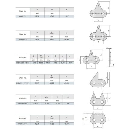 stainless steel sharp top chain