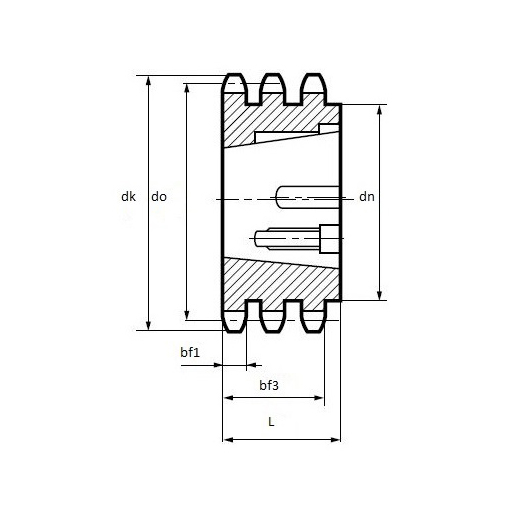 taper-lock-sprocket-triplex16b1 triplex taper lock sprockets type B
