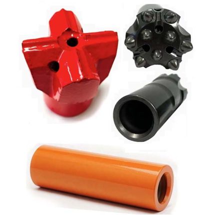 R32 button cross drill bit and coupling sleeve