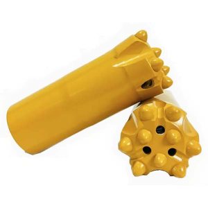 R32 threaded retrac button bit for long hole drilling